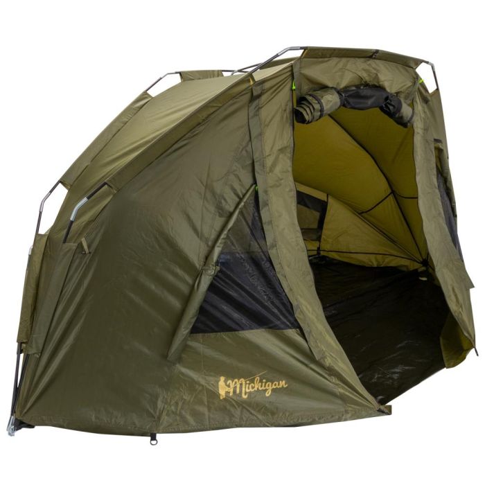 Michigan 1 2 Man Bivvy Brolly Shelter Carp Fishing Overnight Waterproof Tent Nitehawk Products